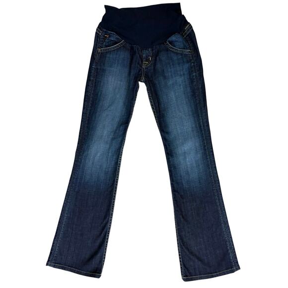 Hudson Flap Back Pocket Bootcut Maternity Jeans Sz 28 Dark Wash A Pea in the Pod - Picture 2 of 8